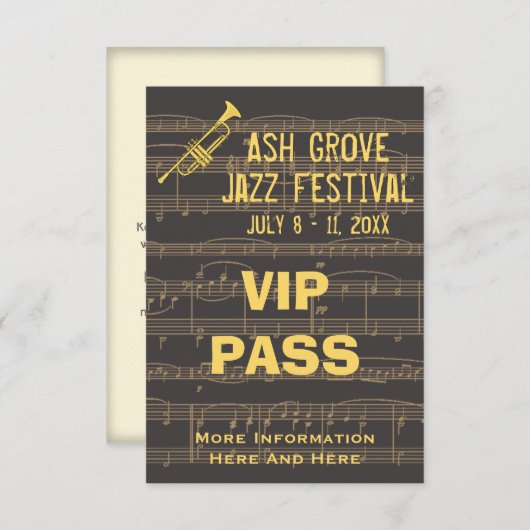 Music Festival Pass Golden Trumpet Chocolate (S) (Front/Back)