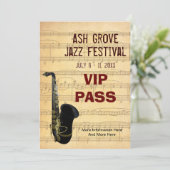 Music Festival Pass Saxophone Music Theme Template (Standing Front)