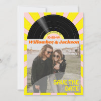 Music Festival Record Wedding Photo Save the Date