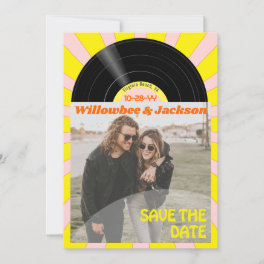 Music Festival Record Wedding Photo Save the Date