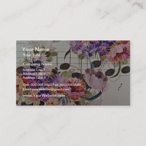 Customizable Music field Yellow flowers Business Card Templates