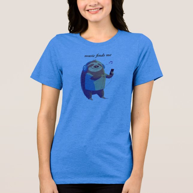 "Music Finds Me" music vibes design Bella+Canvas  Tri-Blend Shirt (Front)