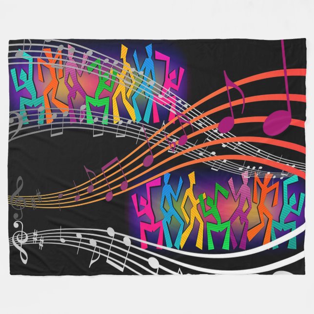 Music Fleece Blanket (Front (Horizontal))