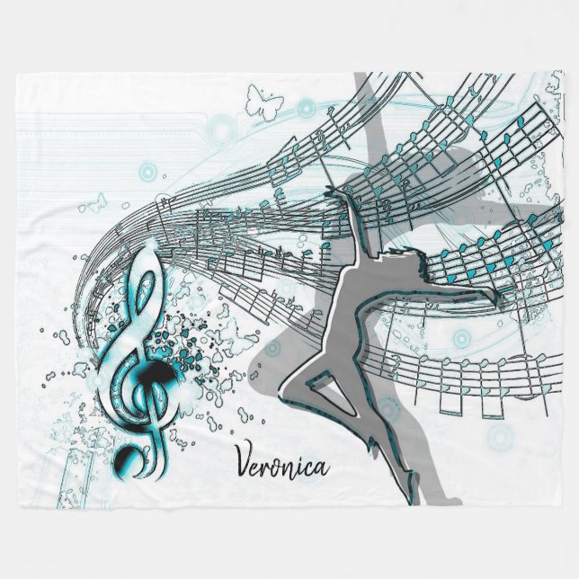 Music Fleece Blanket (Front (Horizontal))
