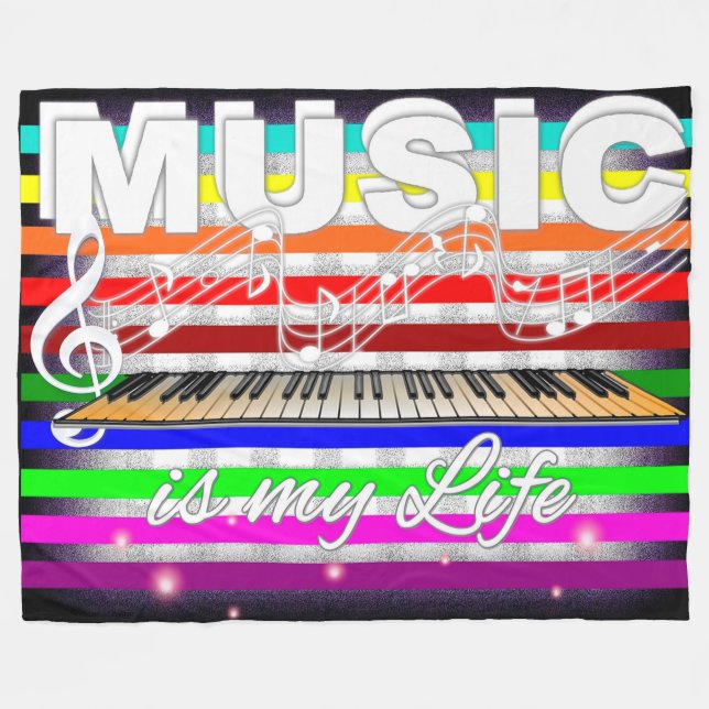 Music Fleece Blanket (Front (Horizontal))