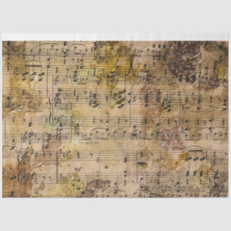 Music Floral Grunge Decoupage Tissue Botanical Paper