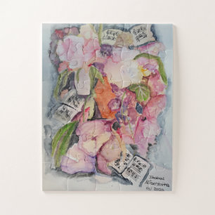 Music floral jigsaw puzzle