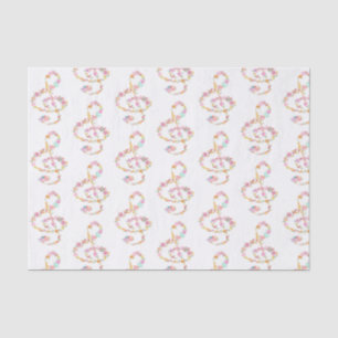 music floral treble clefs tissue paper