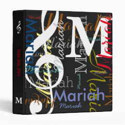 Music for a musician, cool black 3 ring binder