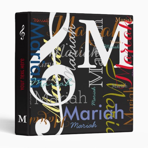 Music for a musician cool black 3 ring binder