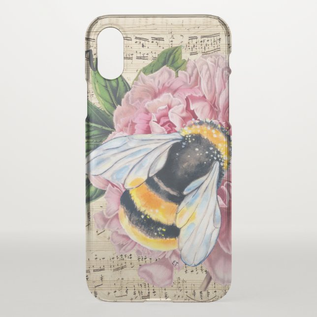 Music For Bees Pink Peony Uncommon iPhone Case (Back)