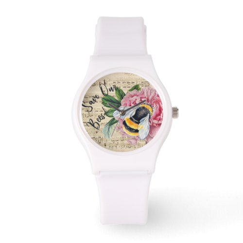 Music For Bees Pink Peony Watch