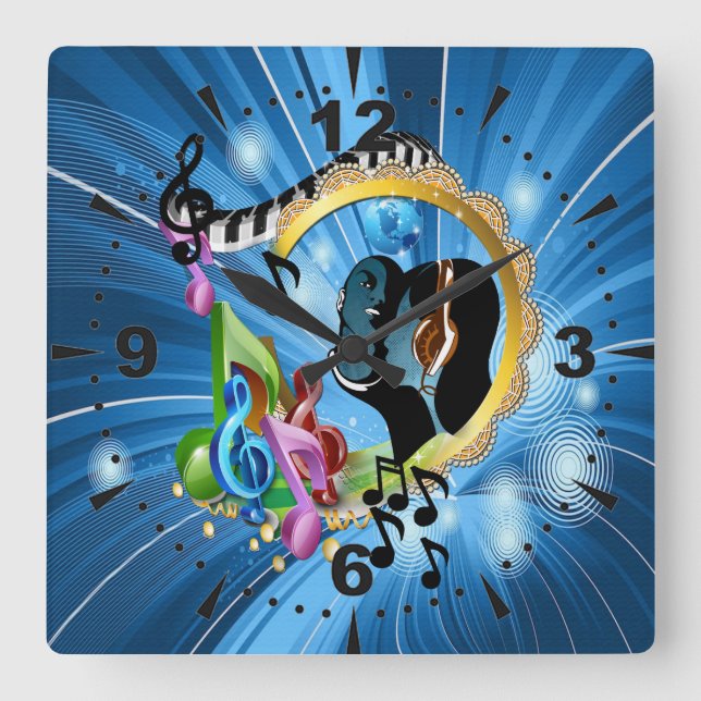 Music for the Soul Square Wall Clock (Front)