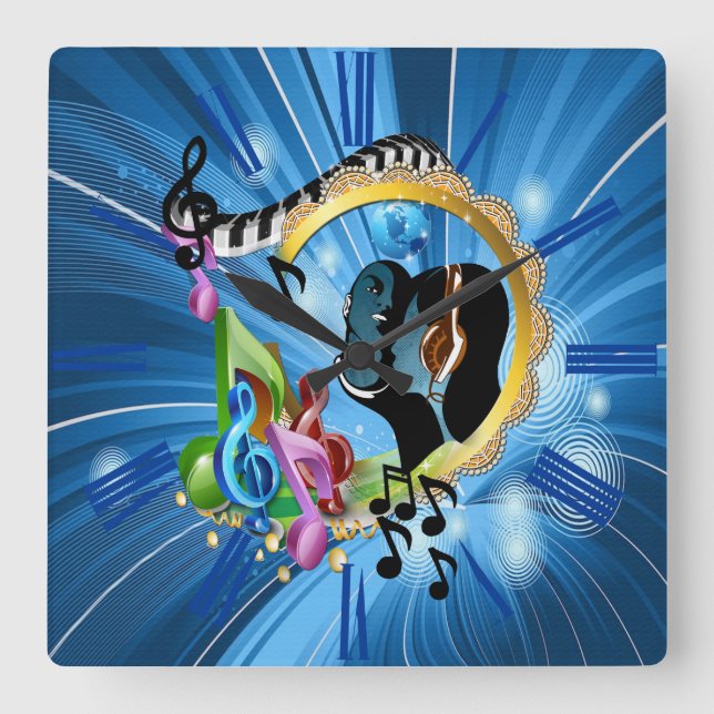 Music for the Soul Square Wall Clock (Front)