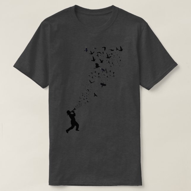 Music Freedom Music and the Birds 1  T-Shirt (Design Front)