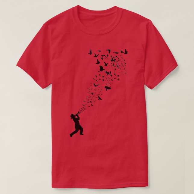 Music Freedom Music and the Birds 2  T-Shirt (Design Front)