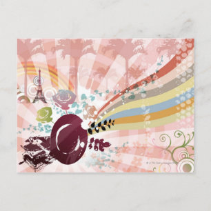 Music from Vintage Gramophone Postcard