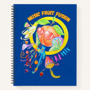 Music Fruit Fusion Designed Spiral Notebook