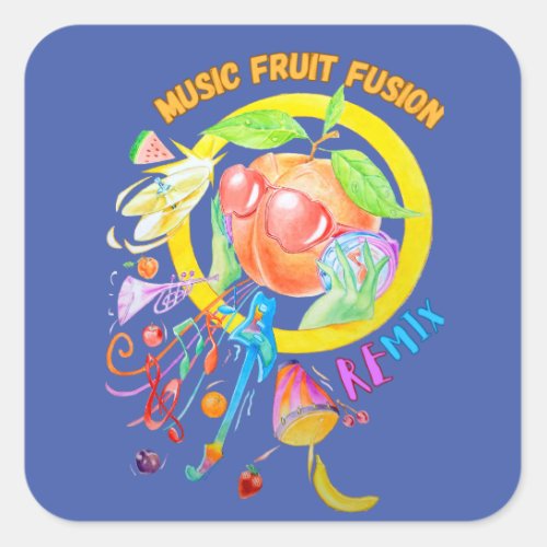 Music Fruit Fusion Designed Sticker 