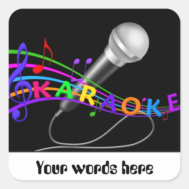 Music fun Karaoke customizable sticker add words (Front)