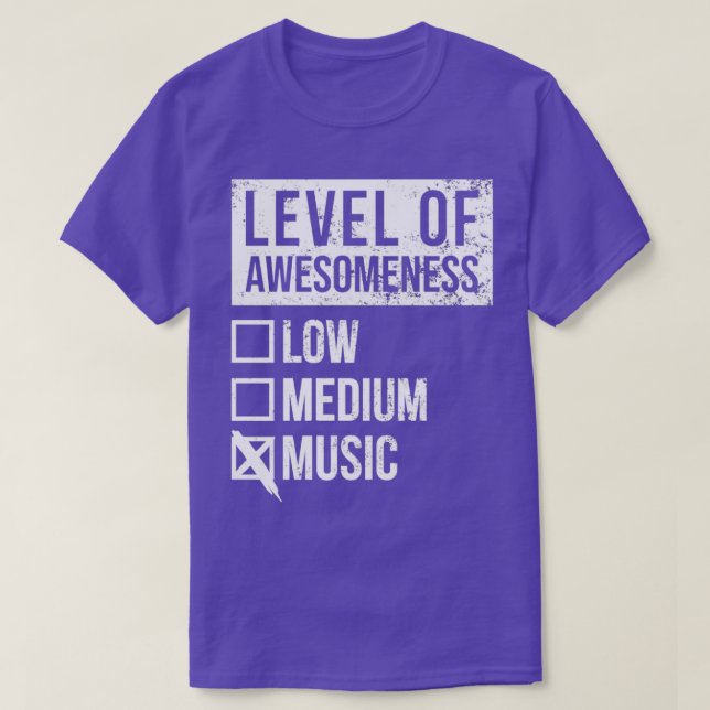 Music Funny Art Level Of Music  T-Shirt (Design Front)