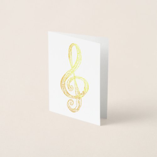 Music G Clef Foil Card
