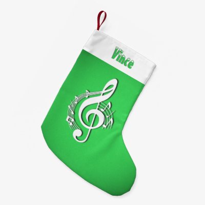 Music G Clef Personalized Name Green