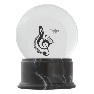 Music G Clef Personalized Name / Year Snow Globe