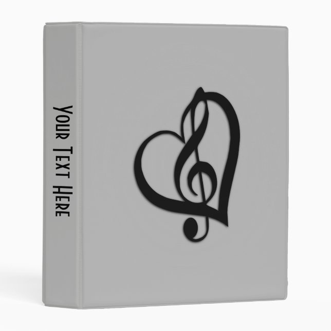 Music G Heart on Silver Mini Binder (Front/Spine)