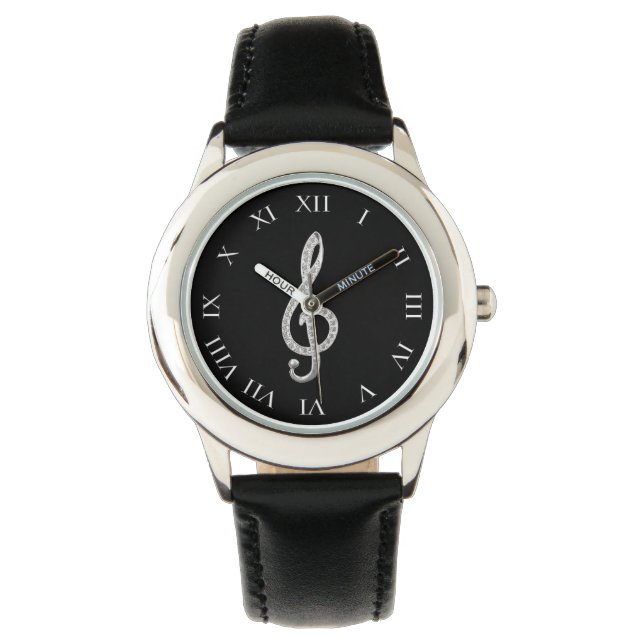 Music Gclef roman numeral Watch (Front)