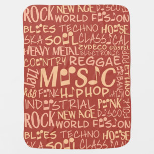 Music Genres Word Collage baby blanket
