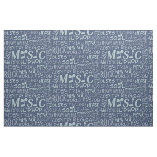 Music Genres Word Collage custom fabric