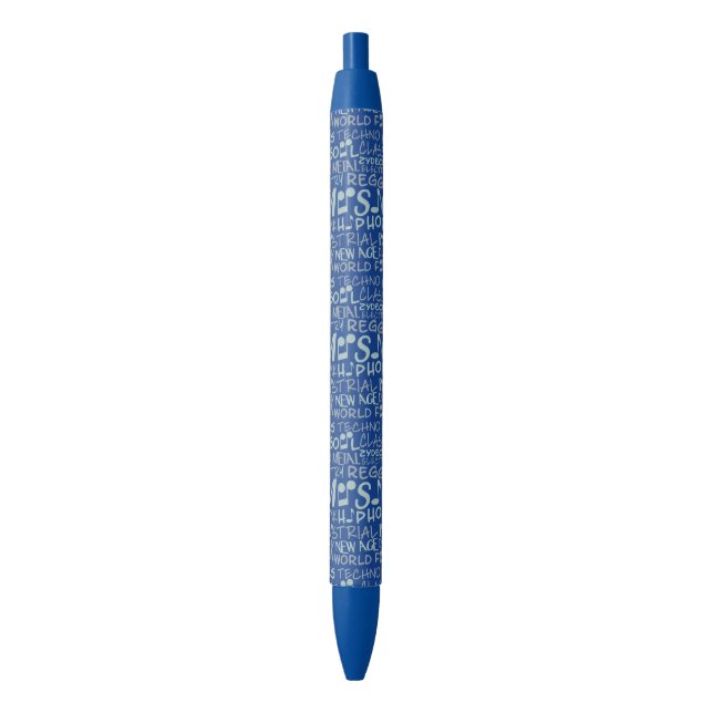 Music Genres Word Collage pens (Front Vertical)