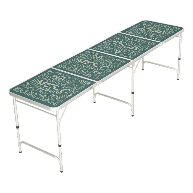 Music Genres Word Collage ping pong table (Angled)