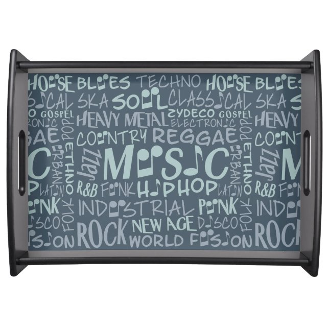Music Genres Word Collage serving trays (Front)