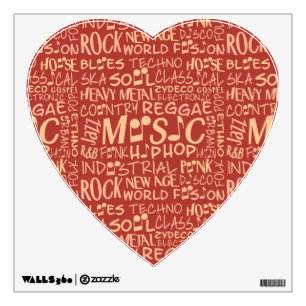 Music Genres Word Collage wall decals
