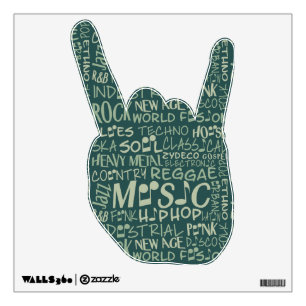 Music Genres Word Collage wall decals