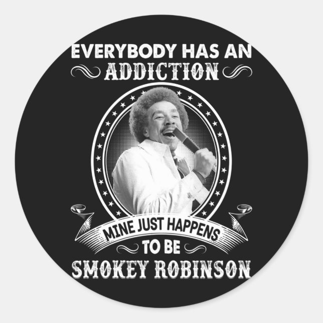 Music Gift Mine Just Happens To Be Smokey Robinson Classic Round Sticker (Front)