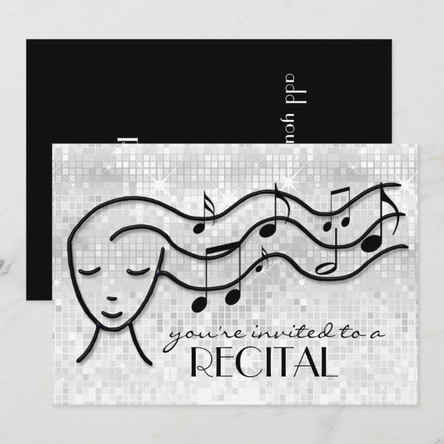 music girl recital invitation (Front/Back)