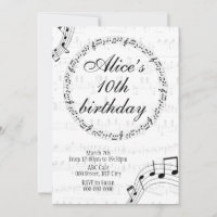 Music Girls Birthday Invitation Card