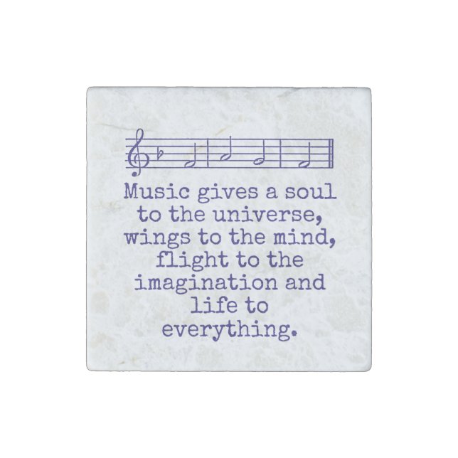 Music Gives A Soul - Music Quote  Stone Magnet (Front)