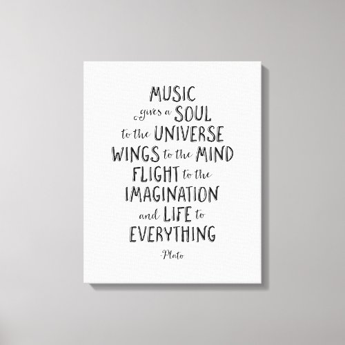 Music Gives A Soul To The Universe Plato Quote Ca Canvas Print