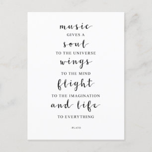 Music Gives A Soul To The Universe, Plato Quote Postcard