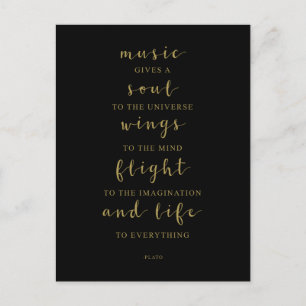 Music Gives A Soul To The Universe, Plato Quote Postcard