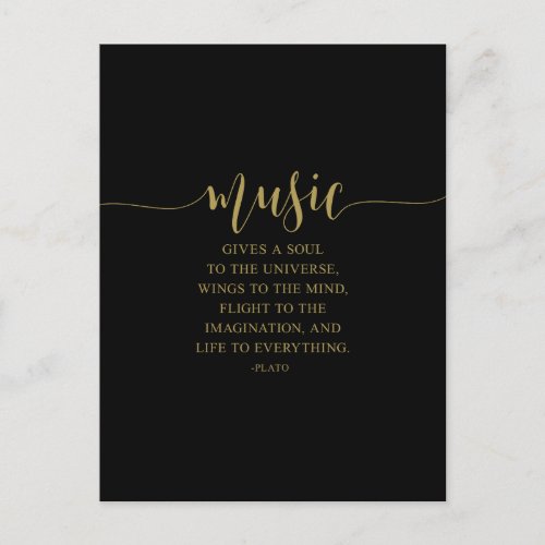 Music Gives A Soul To The Universe Plato Quote Postcard