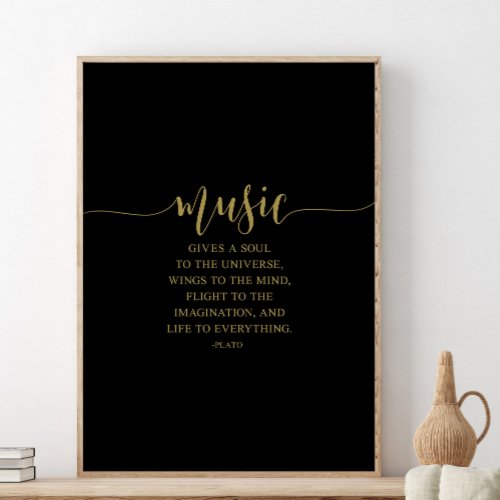 Music Gives A Soul To The Universe Plato Quote Poster