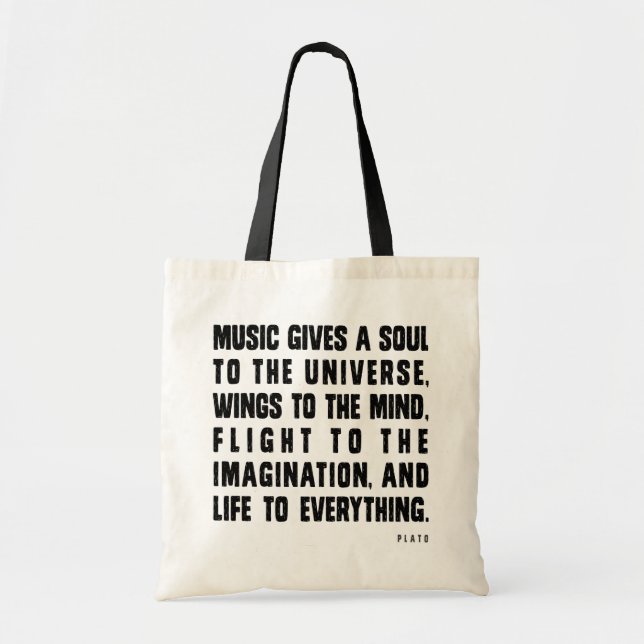 Music Gives A Soul To The Universe Tote Bag (Front)