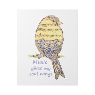 Music Gives My Soul Wings Inspirational Quote Gallery Wrap