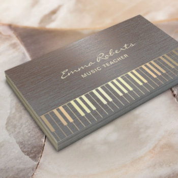 Music Gold Piano Keys Musical Stylish Copper Metal Business Card by cardfactory at Zazzle