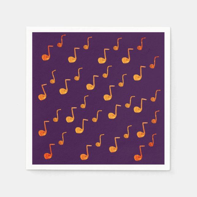 Music, Golden Notes Napkins (Front)